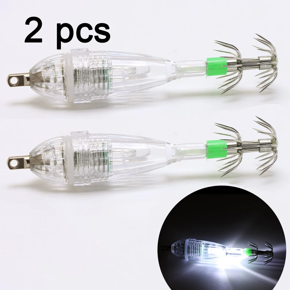2 Stück Angellichter mit Haken, Unterwasser-LED-Blinklichter zum Anlocken von Tintenfischen bei Nacht, Köderlichter, Tintenfisch-Wasserlichter – Detail 16