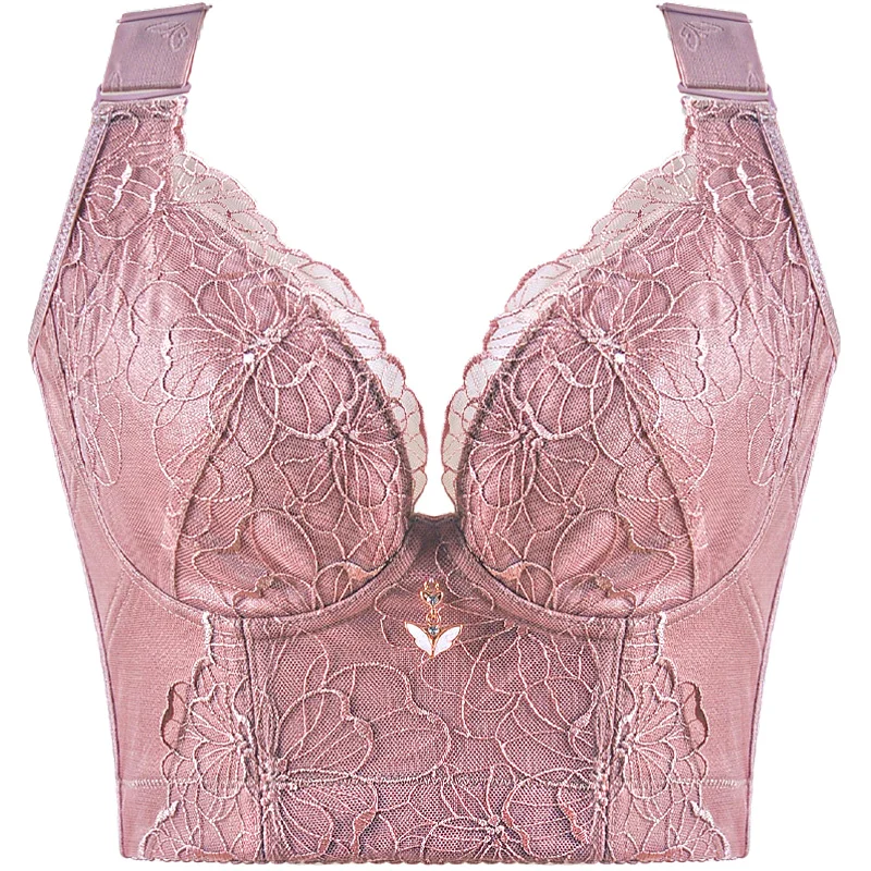 Lace Long Line Bras for Women Wire Free Padded Lingerie Sexy Underwear Plus Size Corset Brassiere