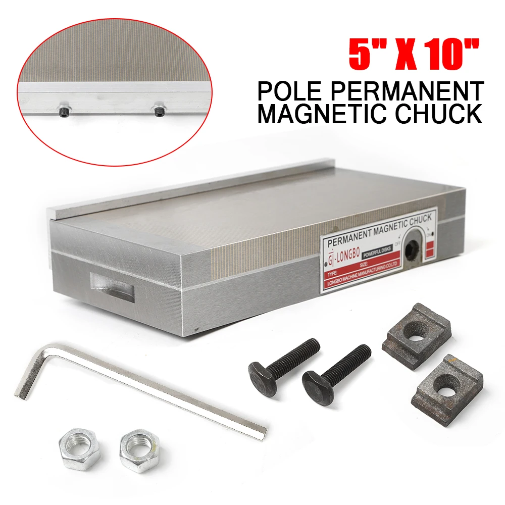 Portabrocas magnético permanente para amoladora de superficie, 125x250mm