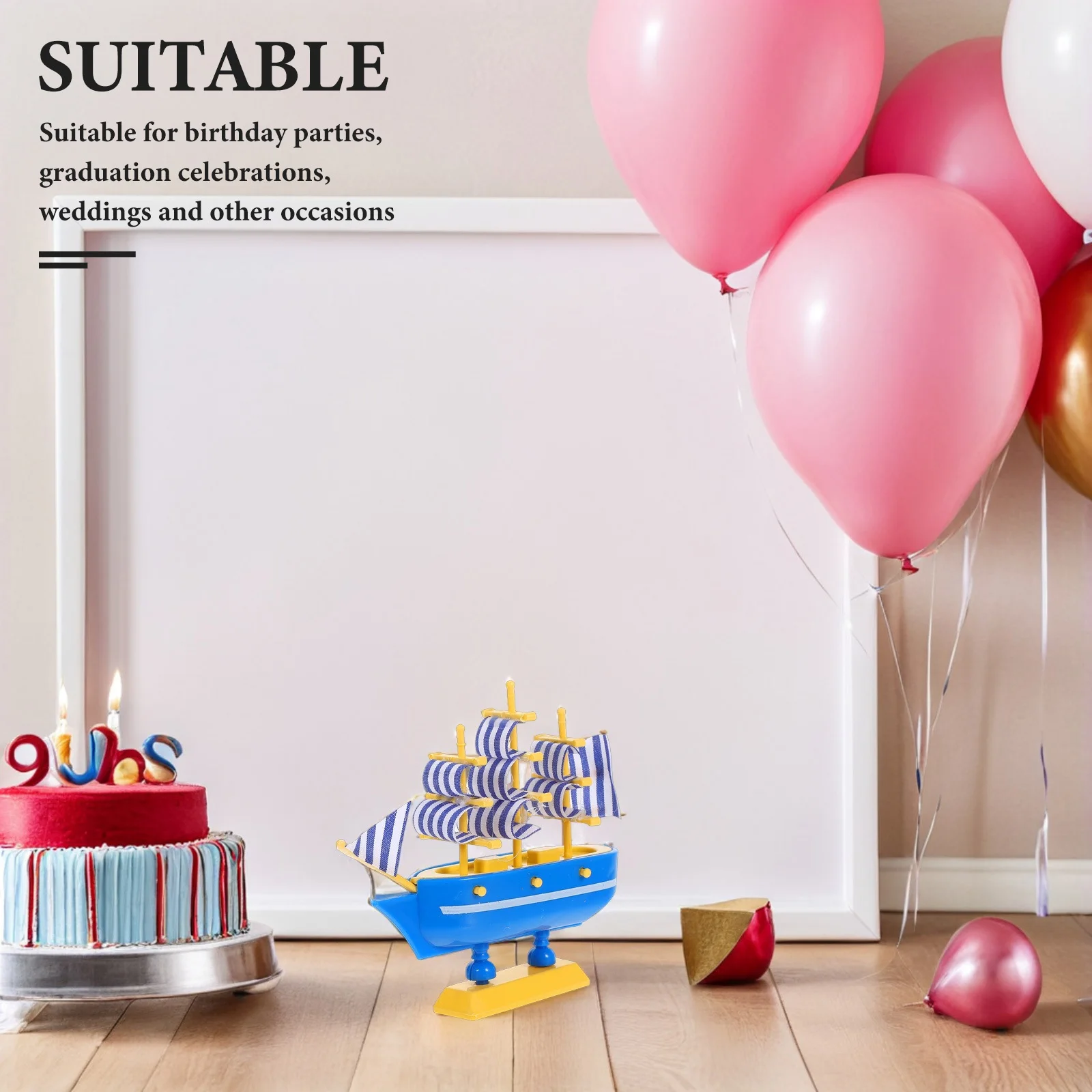 

Mediterranean Style Cake Decorations Sailboat Graduation Birthday Wedding Cake Toppers Baking Nautical Ocean Party Accessories