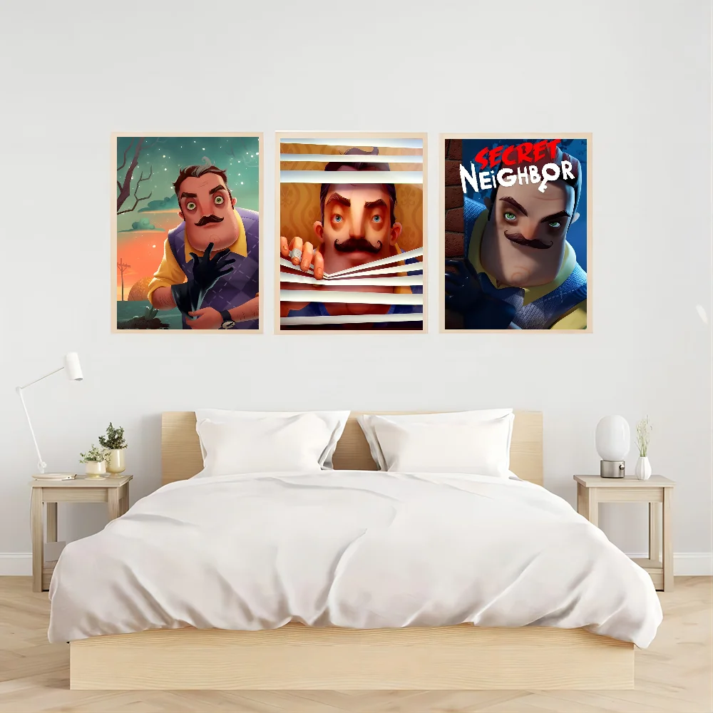 Game Hello N-Neighbor 2 Self-adhesive Art Poster Whitepaper Prints Posters Artwork Aesthetic Art Wall Painting