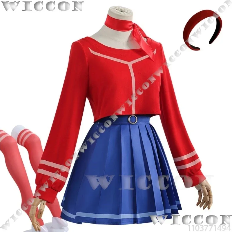 6d 'مخصص ميتا لعبة Miside الرعب ميتا صديقة تأثيري حلي تنورة قبعة قفازات شعر مستعار فتاة النساء دعوى هالوين الزي