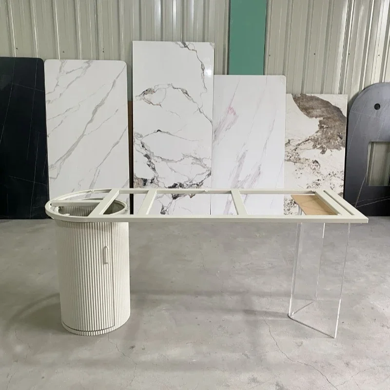 Cream style tea table, tea table base, marble rock slab dining table leg bracket