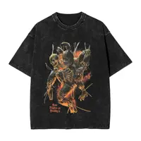 Camiseta lavada de gran tamaño Five Nights At Freddys Springtrap, camisetas de algodón Jumbo, camiseta de ocio para hombre, camisetas con patrón de verano