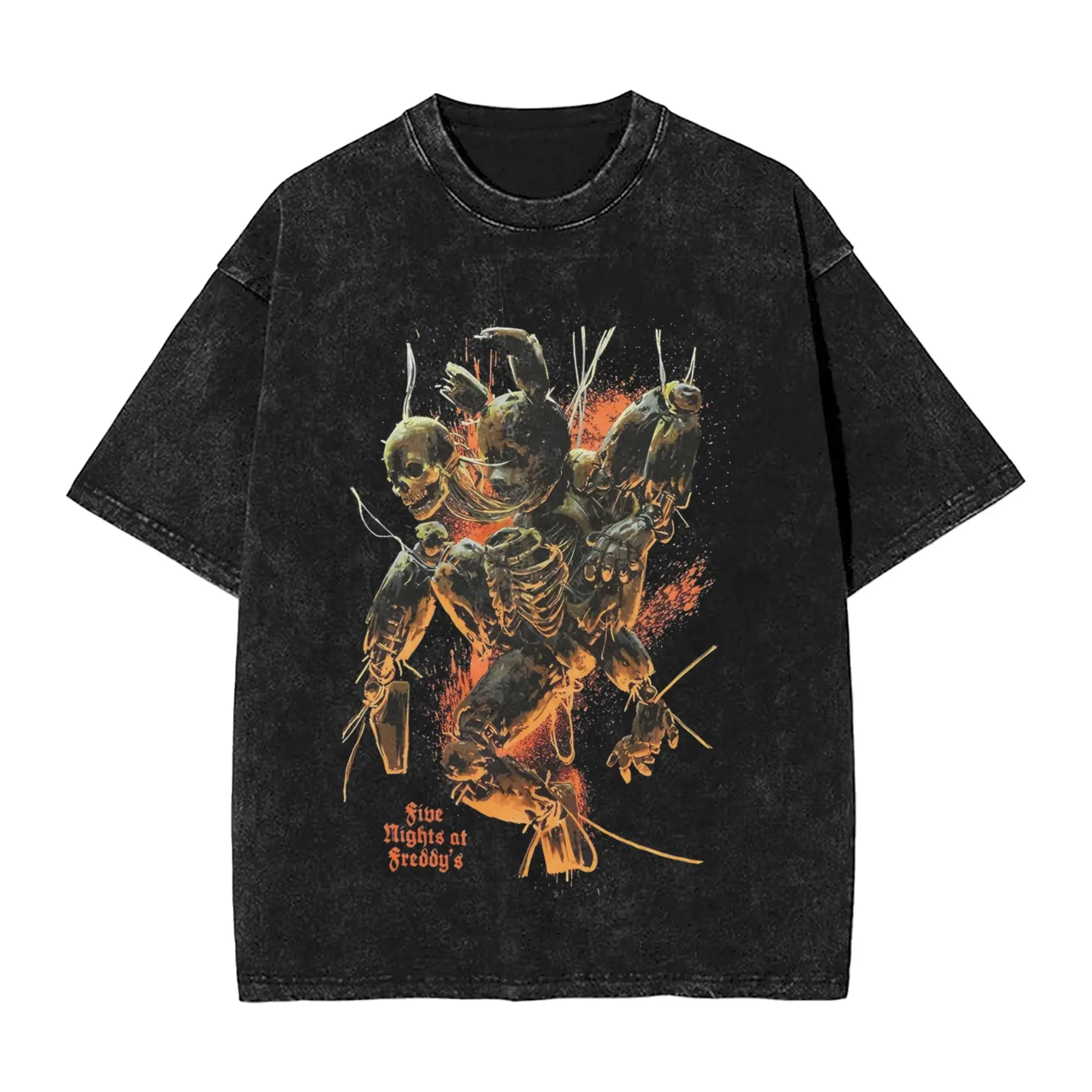 Oversized Washed T Shirt Five Nights At Freddys Springtrap Jumbo Cotton T Shirts  Leisure Tee Shirt for Male Summer Pattern Tees