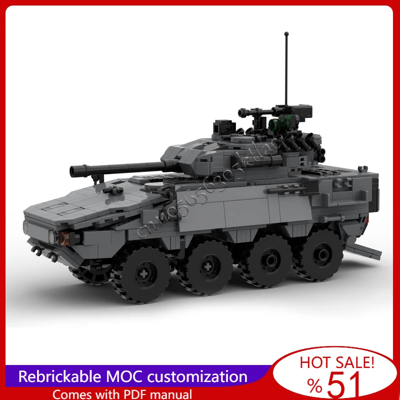 

877 Parts MOC Customize Battle Series Infantry Armored Fighting Vehicle Model DIY Assembled Educational Creative Toys Xmas Gifts