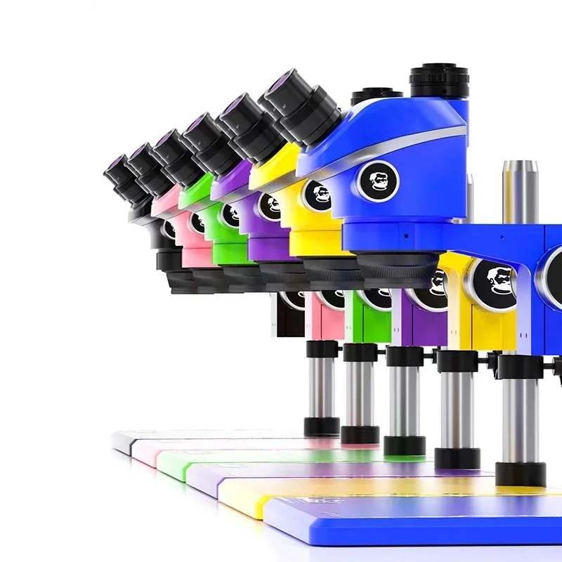 IMic 3-B11 7X-50X Colorful Binocular/Trinocular Stereo Microscopes 6-45X Continuous Zoom For Mobile Phone PCB Repair