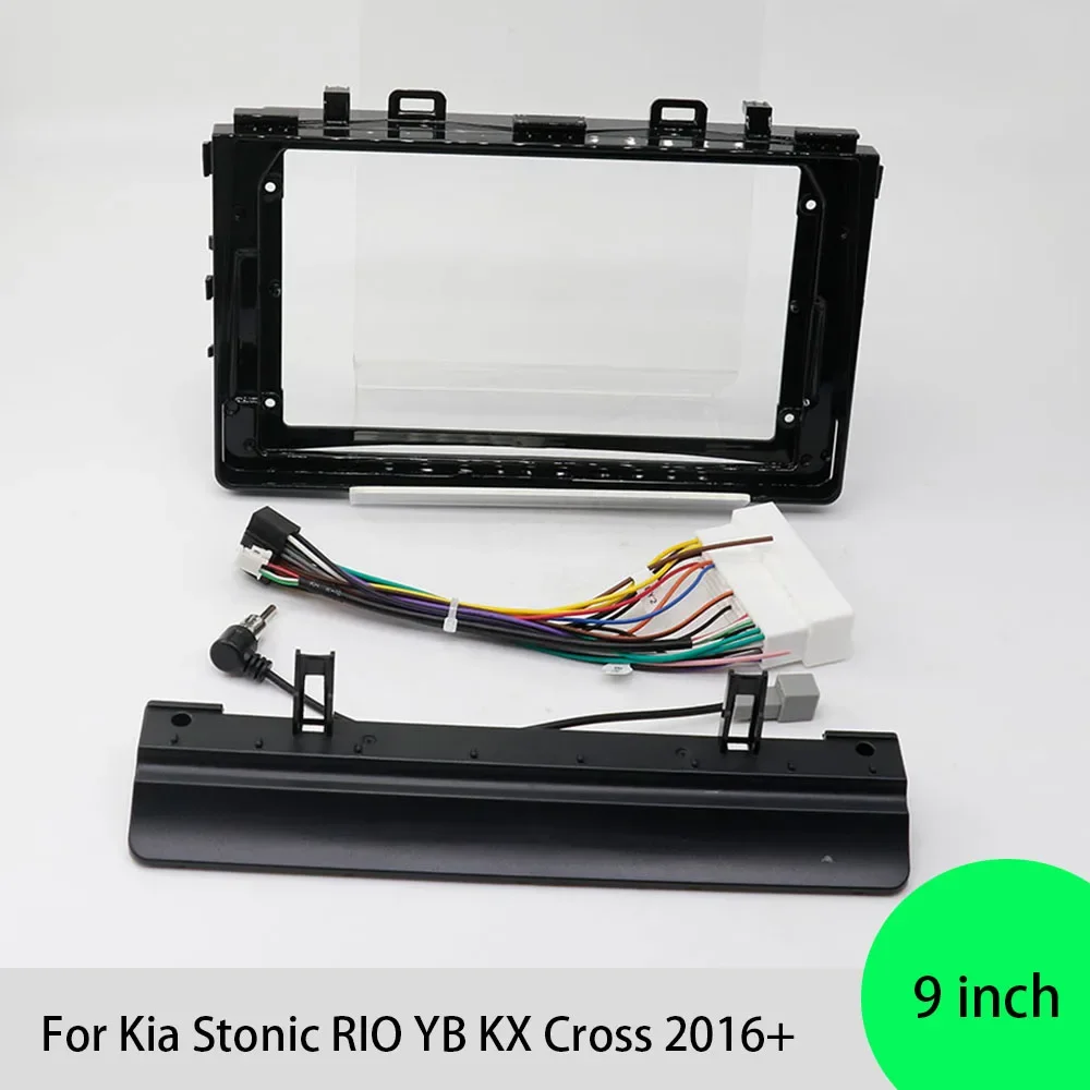 For Kia Stonic RIO YB KX Cross 2016+ 9 Inch Car Frame Fascia Adapter Canbus Box Decoder Android Radio Dash Fitting Panel Kit