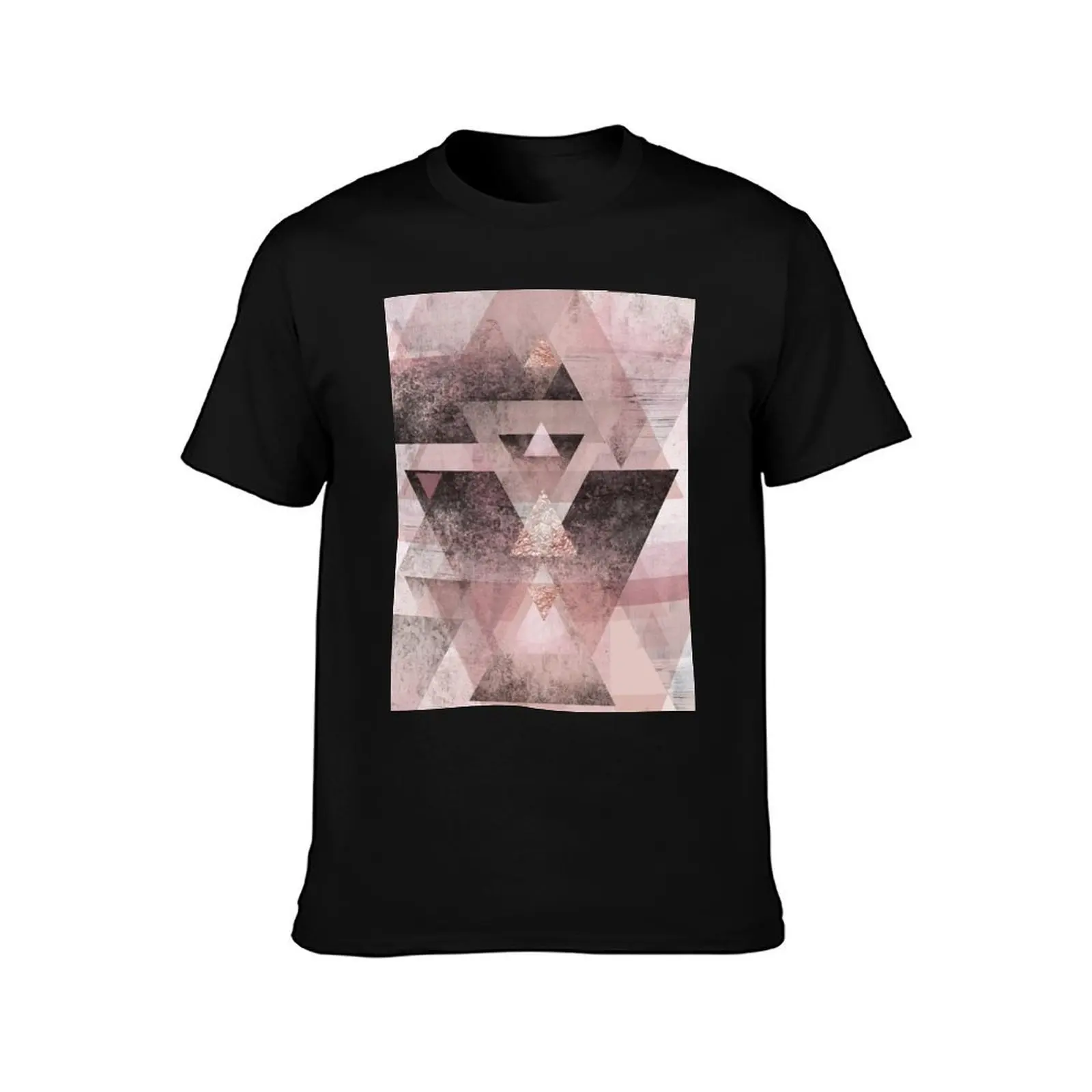 Pink Geometric T-Shirt plus size tops anime t shirts blanks shirts graphic tee Men's cotton t-shirt