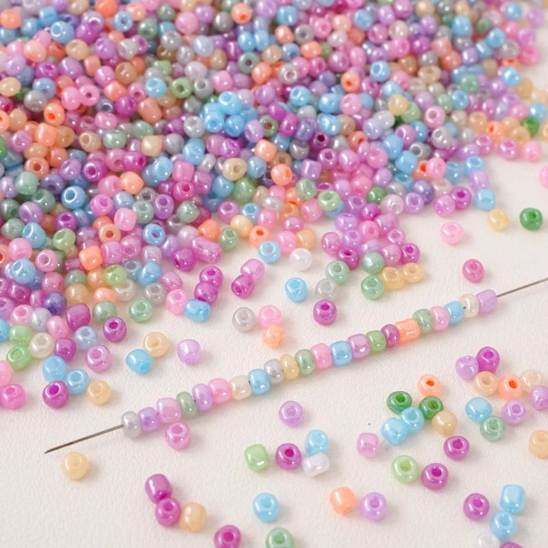 180pcs 4mm Pastel Glass Seed Beads 1mm Hole Multicolor Loose DIY Bracelet Necklace Handmade Craft Accessories Making