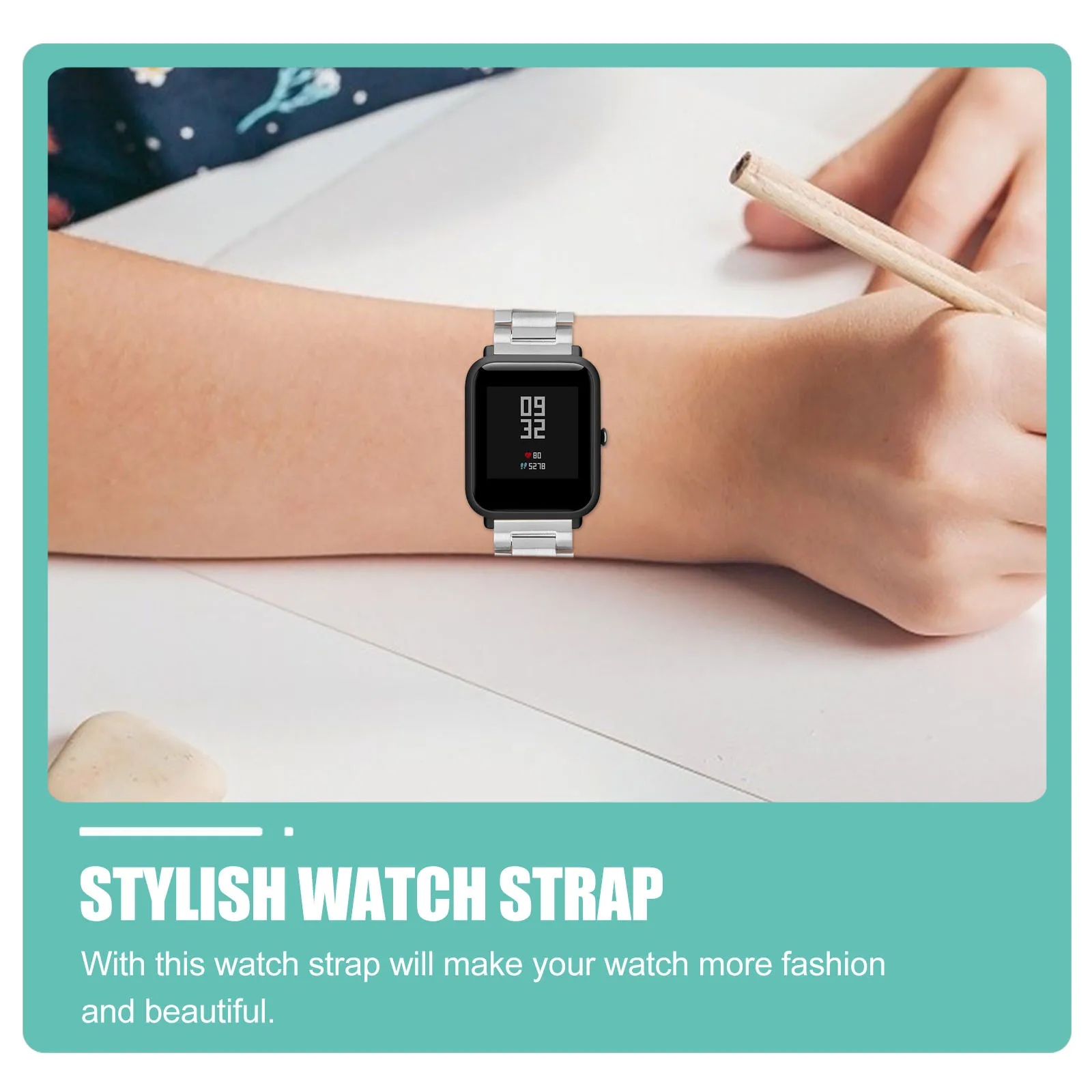 

Silver Stainless Steel Watch Band 20mm Replacement Strap Business Fashion Casual Comfortable Durable Stylish Wrist Strap