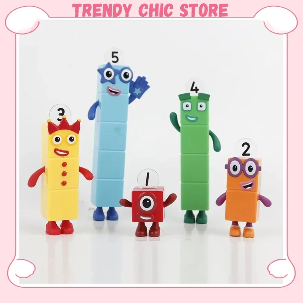 1-5 Numberblocks Action Figure PVC Number Block Figurine Statue Collection Model Desk Decoration Birthday Cake Decor Toys Kid