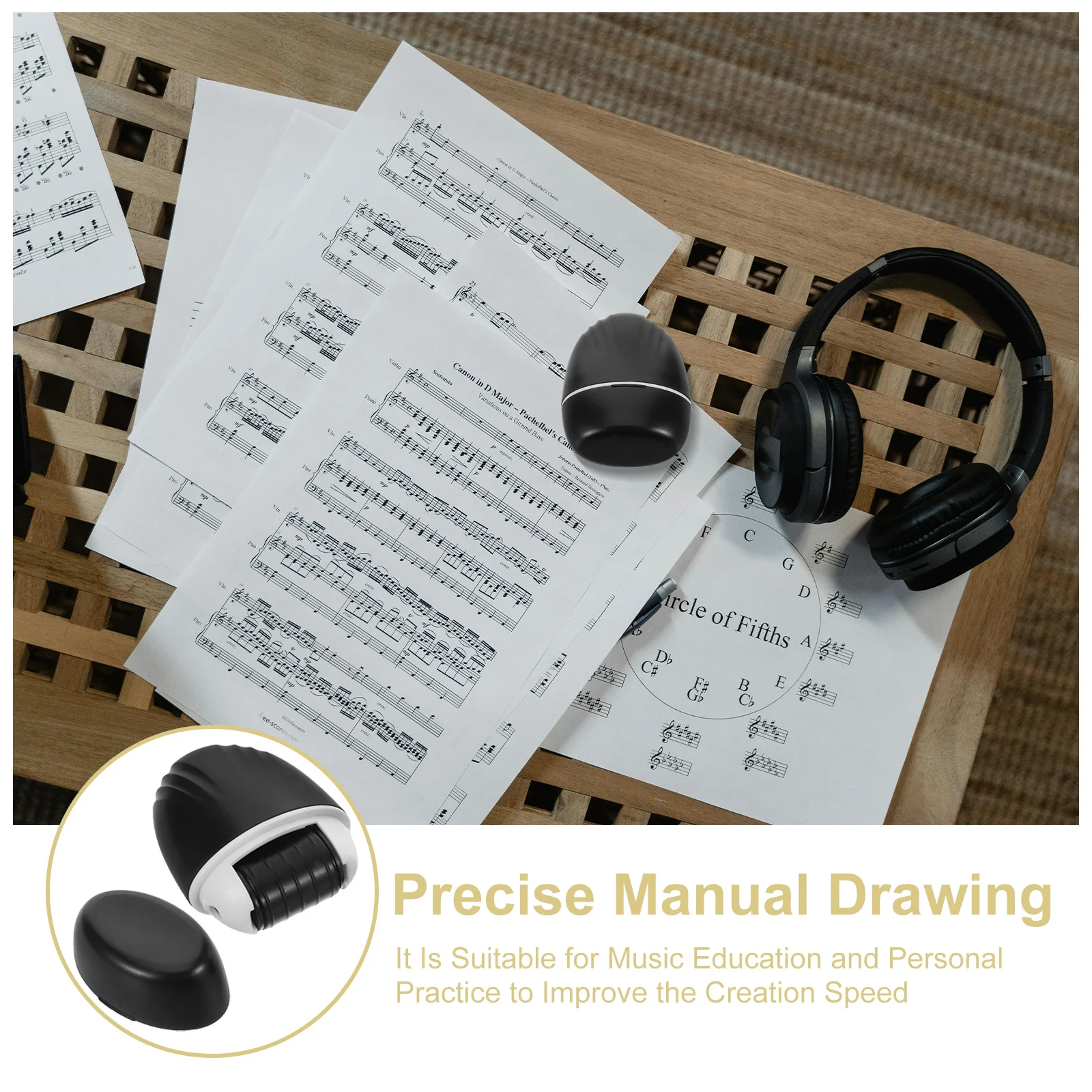 Timbro a rullo autoinchiostrante a 5 linee per forniture per scrittura musicale Insegnanti Strumento per scrittura a mano in classe Timbro per pratica a cinque linee per bambini