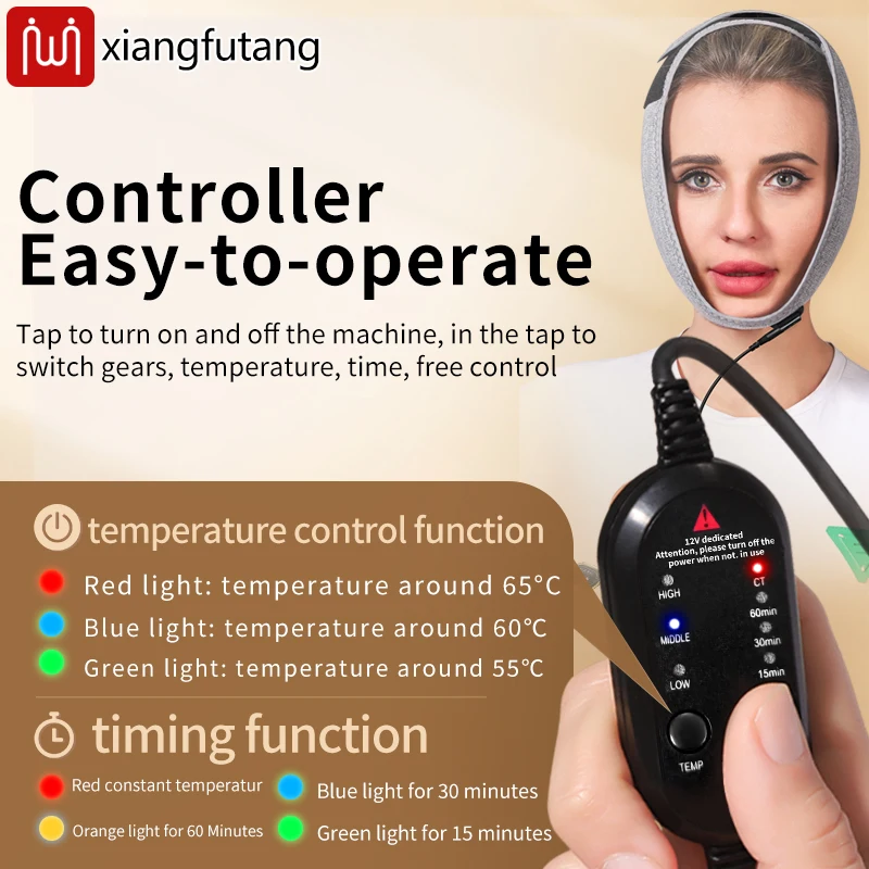 وسادة تدفئة الوجه بالضوء الأحمر - لتجديد شباب البشرة والدورة الدموية وتخفيف آلام الذقن وحماية المفاصل TMJ والعناية اللطيفة