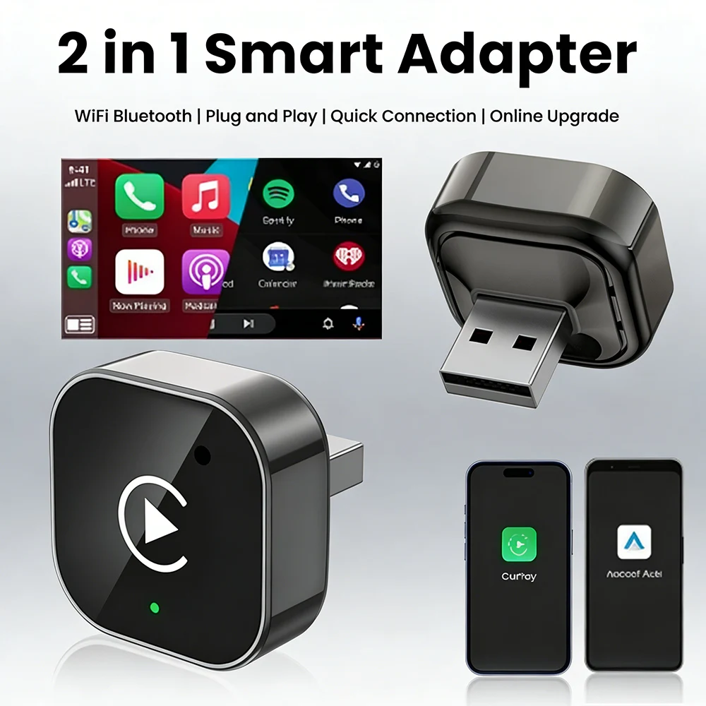 2026 Wireless CarPlay Adapter for Apple, Convert Wired to CarPlay Wireless Adapter, USB-C/Type-C Design, Plug & Play, Car Play D