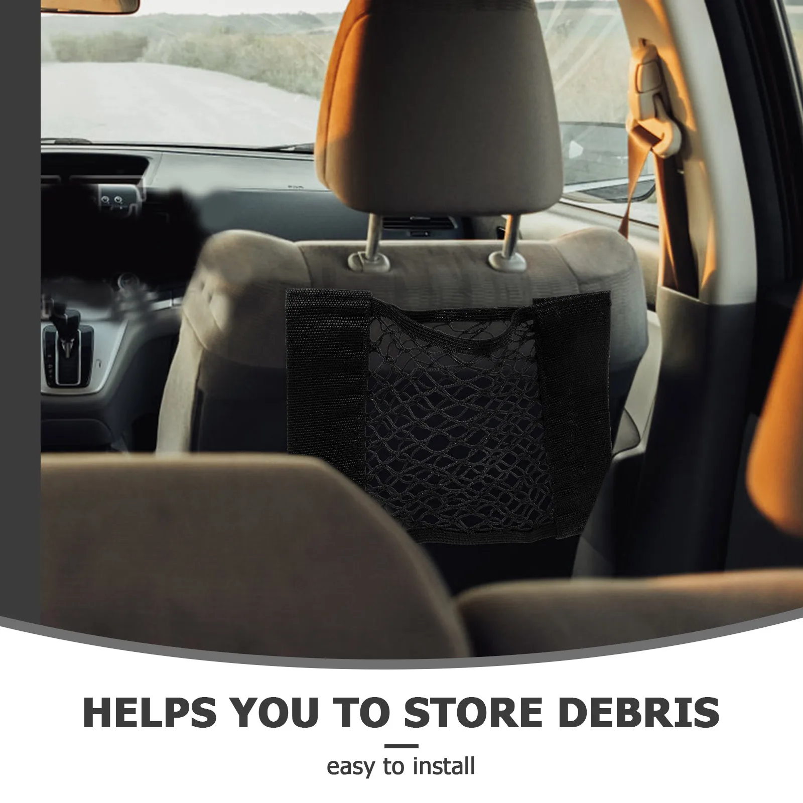 2 Pcs Car Storage Net Bag Large Capacity Front Seat Organizer Elastic Mesh Trunk Basket Automotive Organizers Storage Solution