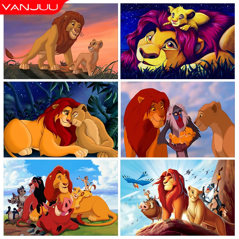 Disney The Lion King Simba Diamond Painting Kit Diamond Embroidery Full Diamond Mosaic Art Picture Diy Home Decoration Painting