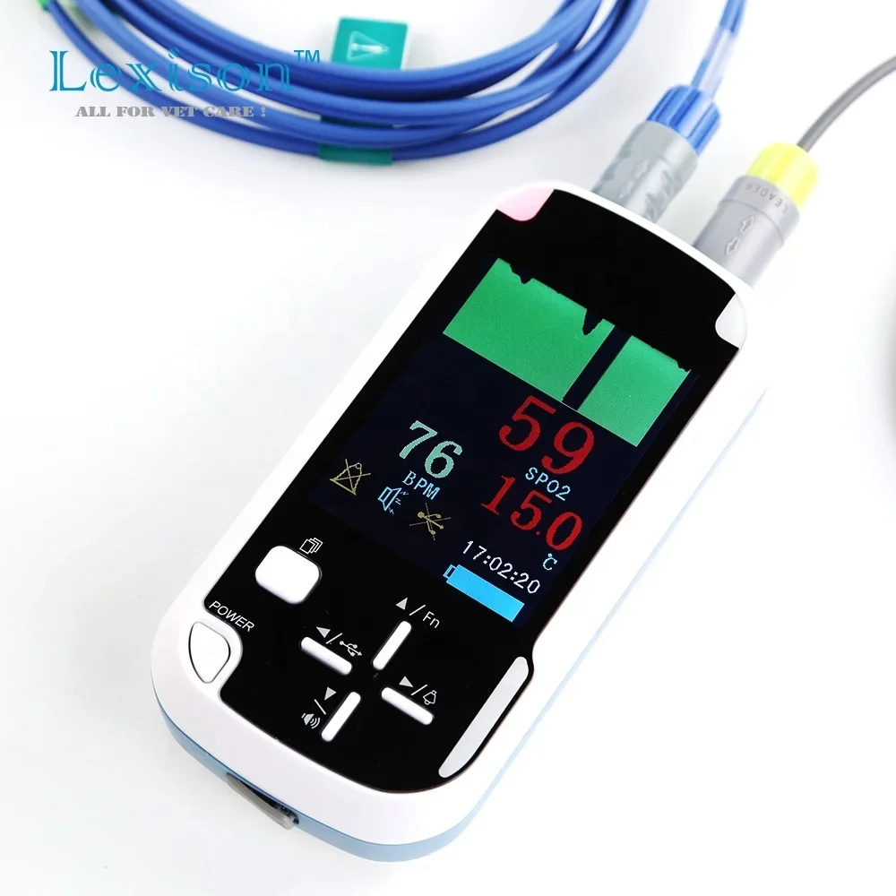 Lexison Veterinary Equipment PPO-G2V Handheld Ear clip Pulse Oximeter with Li-ion battery for Animal use