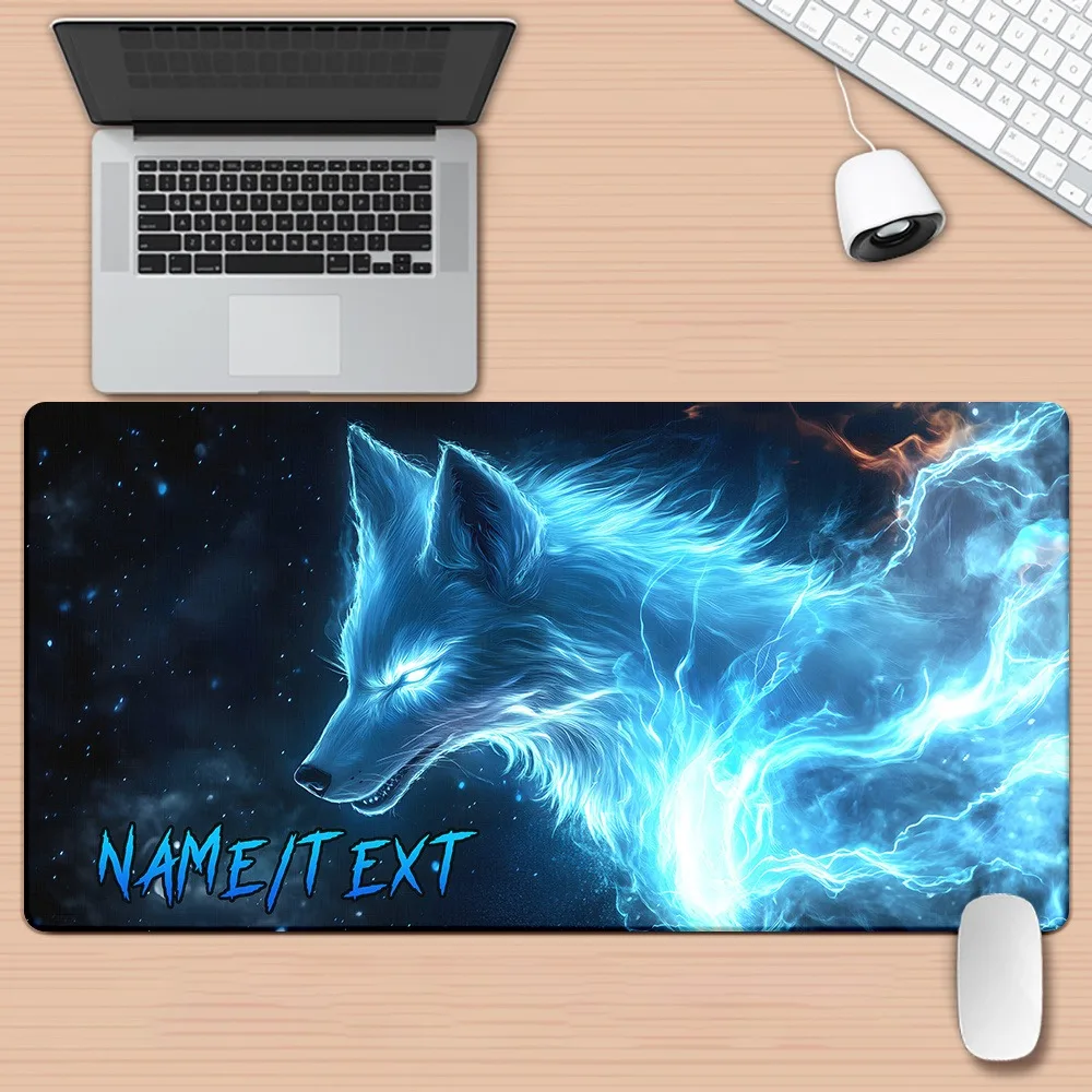 Custom Name Magic Wolf HD Printed XXL Mouse Mat, Multifunctional Gaming Keyboard Desk Pad For PC Gamer Office Gift