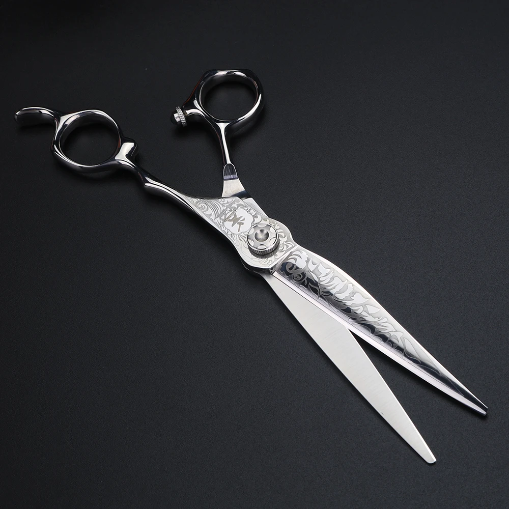 XUANFENG 6 inch VG10 steel Damascus laser pattern hairdresser's scissors, hair salon styling tool, cutting scissors