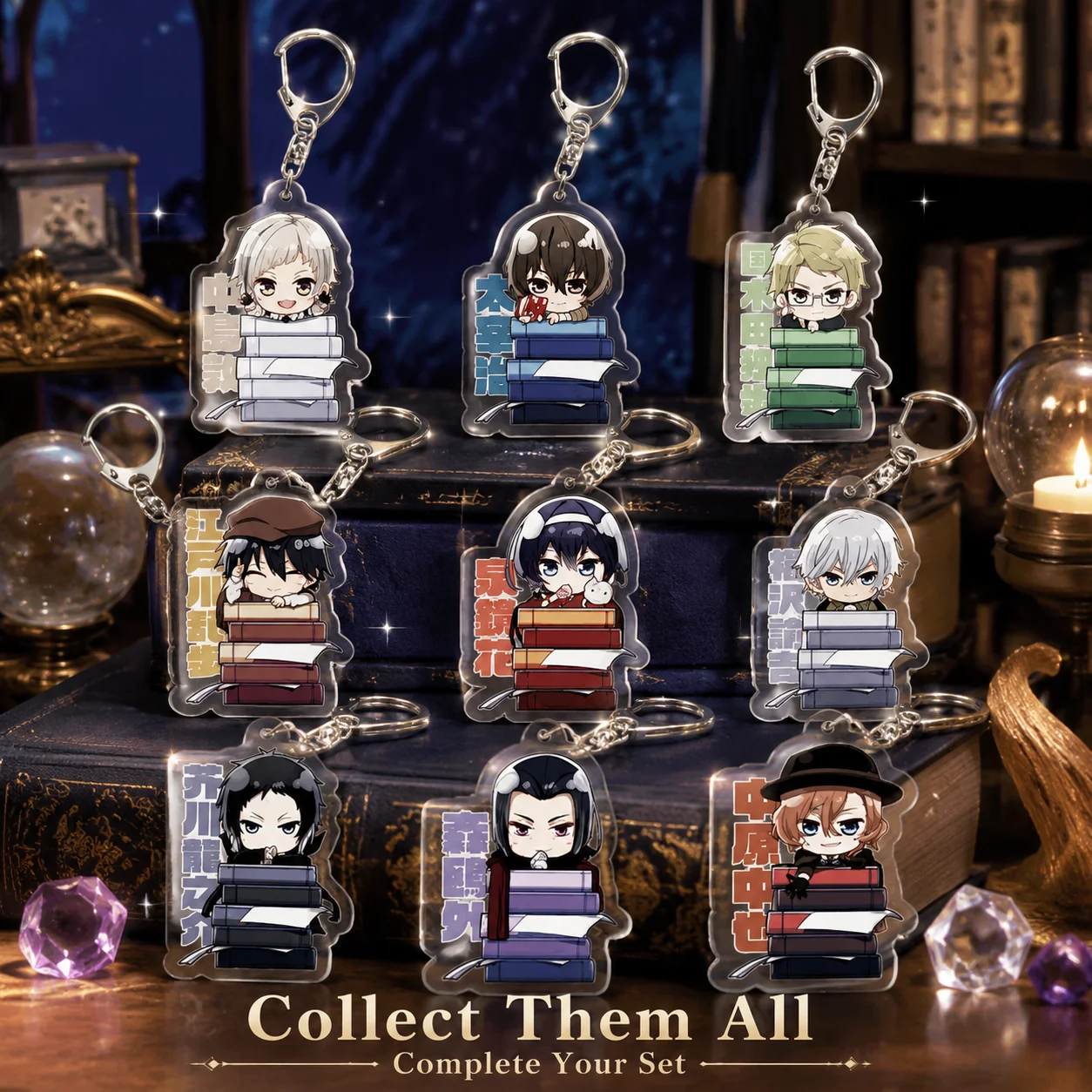 Bungou Stray Dogs Dazai Nakajima Pendant Keychain Charm Student Bag Decoration Anime Cosplay Japanese Manga Character Figure