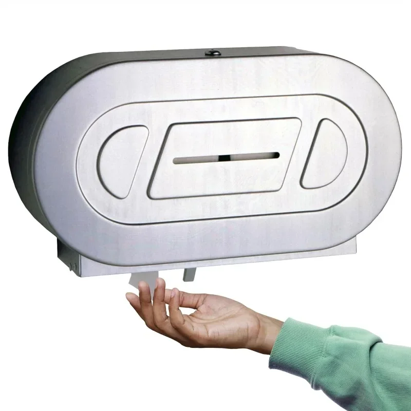 B-2892 Surface-Mounted Twin Jumbo-Roll Toilet Paper Dispenser, Double Roll Toilet Paper Holder