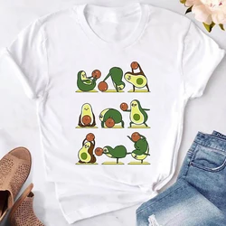 Avocado Yoga Print T Shirt Fans Summer Casual Short Sleeve Tee Cute Loose T Shirts