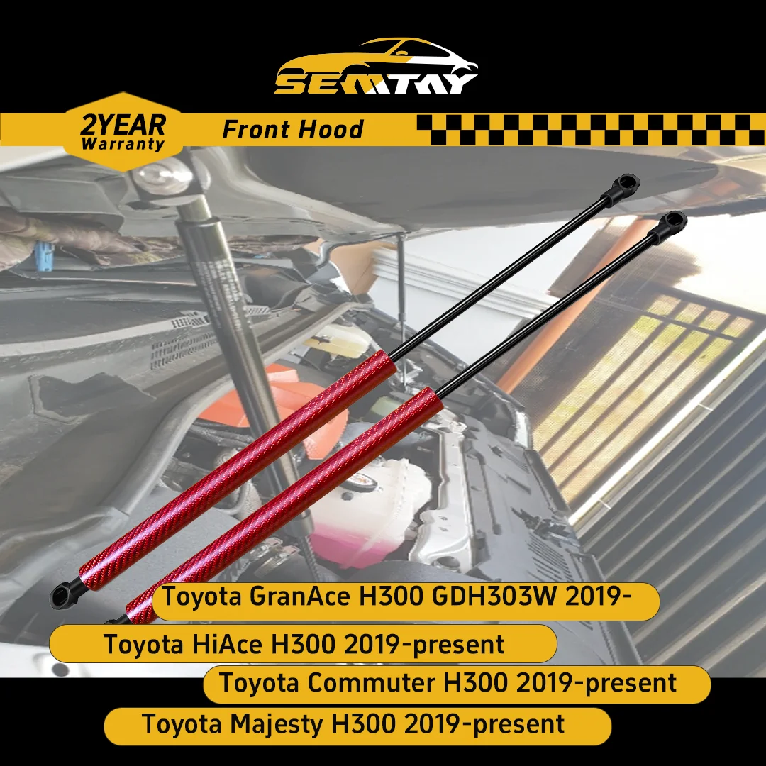 SEMTAY Hood Struts for Toyota HiAce/Commuter/Majesty/Granvia H300 2019-present Bonnet Lift Support Shocks Dampers