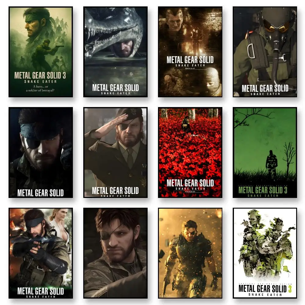 M-Metal Gear Solid 3 Snake Eater Game Poster Poster Art With Prints Home Bedroom Living Room Decoration Gift