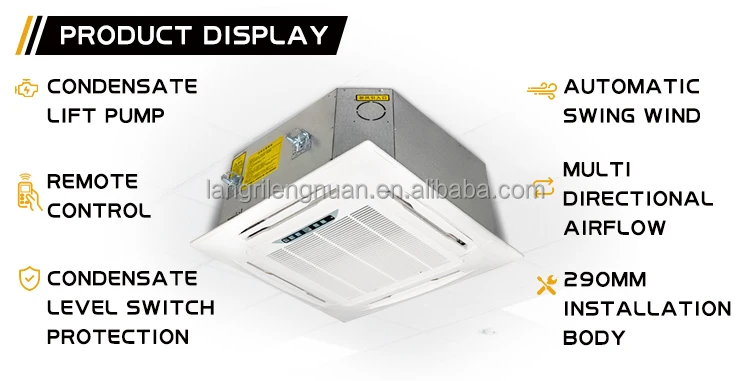 Water Vierweg Cassette Fan Coil Hvac-systemen CE Industriële Plafond Cassette Fan Coil Unit
