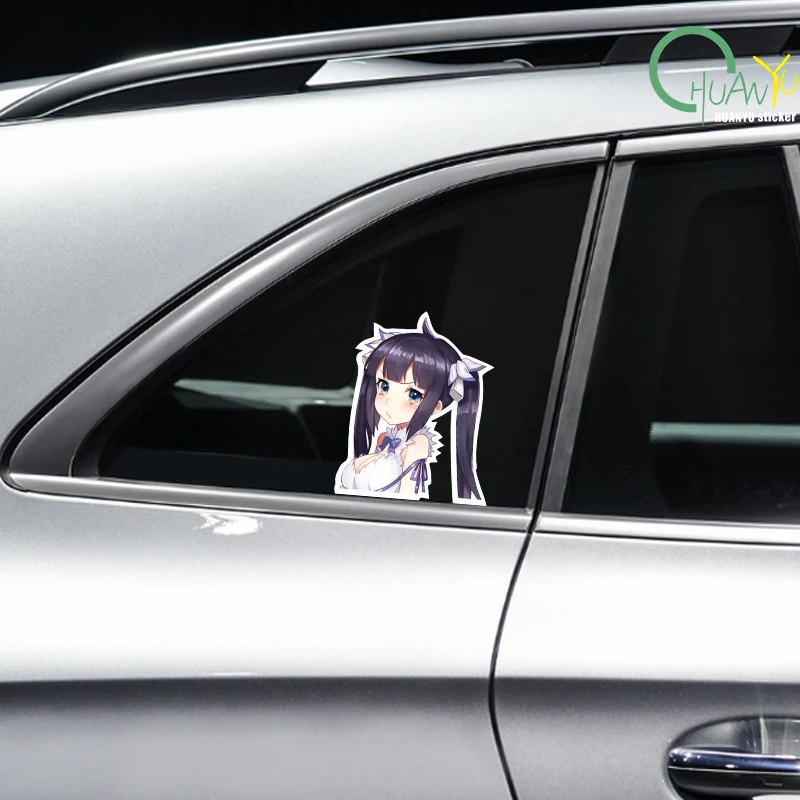 Jump Time Denmark Magi Hestia Sexy Cute Anime Girl Black Glue Record Outside Fopik Big Head Car Sticker