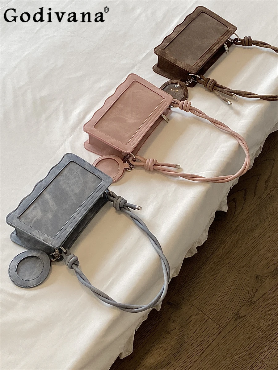 

Japanese Retro Small Capacity Badge Pain Bag Classic Versatile Commuter Jk Uniform Denim Dark Brown Underarm Shoulder Bag