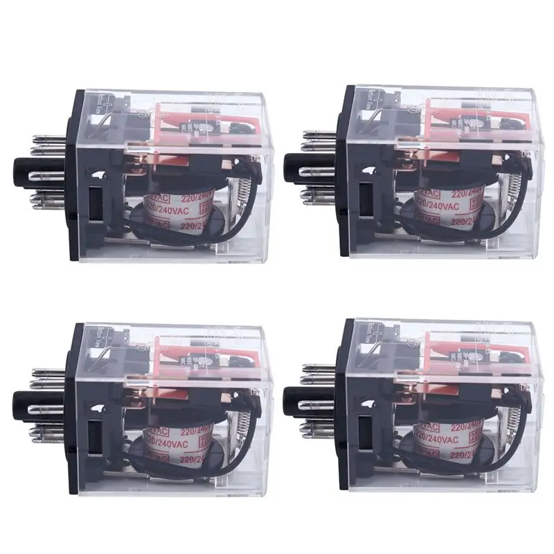 A04G-4X AC 220V/230V Coil Voltage PCB Power Relay 8 Pins DPDT 2NO 2NC MK2P-1