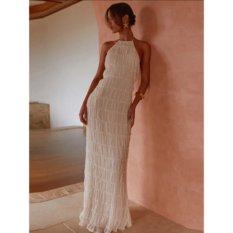 

Maternity Dress Photography Studio Pregnancy Gown Elegant Pleated Maxi Skirt Flattering Pregnant Women's Photo Session Dresses