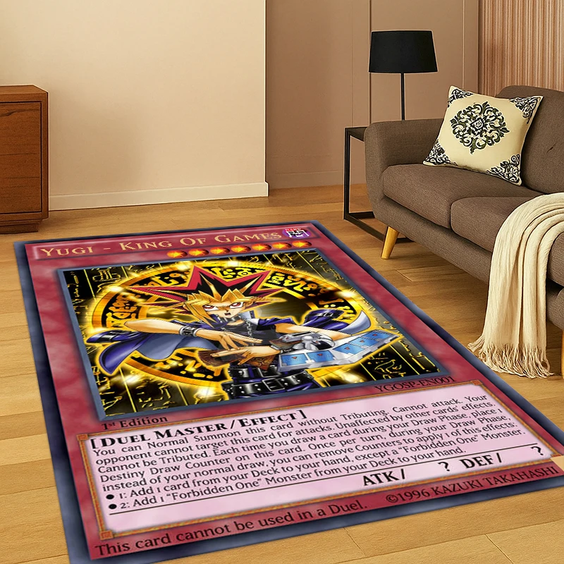 Tapete de Desenho Animado de Cartas de Monstro Yu-Gi-Oh para Quarto, Sala de Estar, Sofá, Capacho, Decoração de Casa, Tapete Antiderrapante para Área de Jogos Infantil, Presente