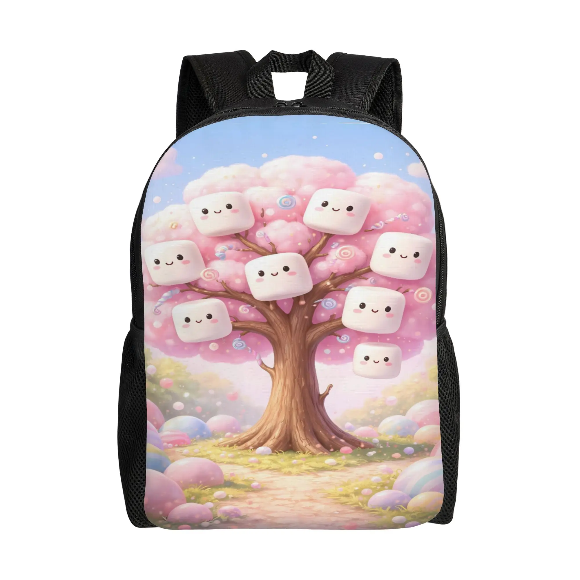 Fun Marshmallow Cartoon  Backpack  Aesthetic Backpacks Boy Sport Print High School Bags Custom Rucksack