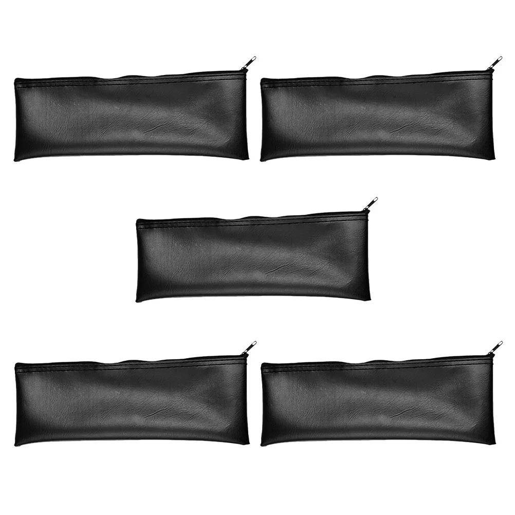 

5Pcs PU Microphone Bags Zipper Closure Wireless Mic Storage Case Compact Carry Pouch for Audio Accessories PU Mic Bags