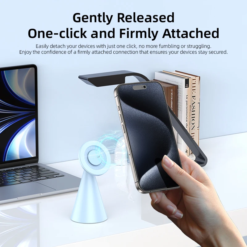 Vyvylabs verbesserte magnetische Telefonhalterung 180 °   Rotation Telefonständer Desktop-Handy-Unterstützung für iPhone 17, 16, 15, 14, 13, 12