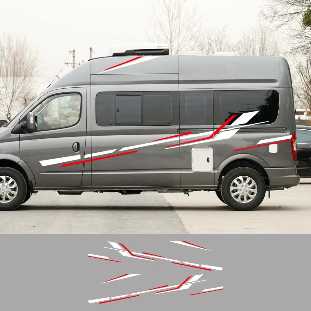6Pcs Motorhome Stripes Vinyl Stickers For Camper Van Horsebox Caravan RV Auto Tuning Accessories Graphics Car Decoration Decals view 2