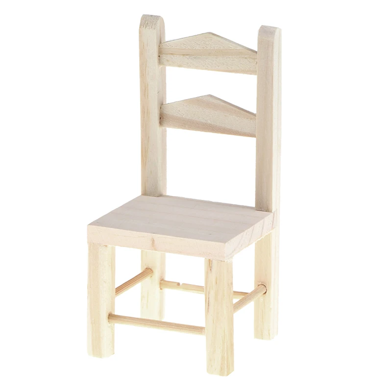 1/12 Dollhouse Miniature Dining Furniture Wooden Chair High Chair Exquisite Collection For Doll House Decoration