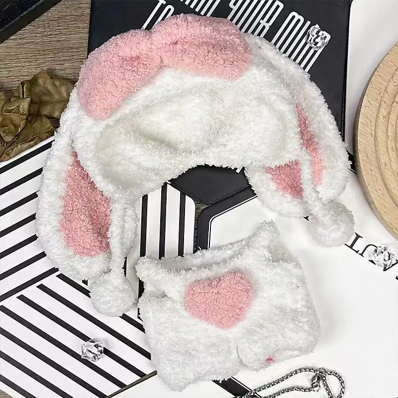 Pour la corée Kpop Exo Labubu idole poupées noël tricoté pull enfant cadeau 17 cm mignon Mini peluche poupée vêtements tenue accessoires