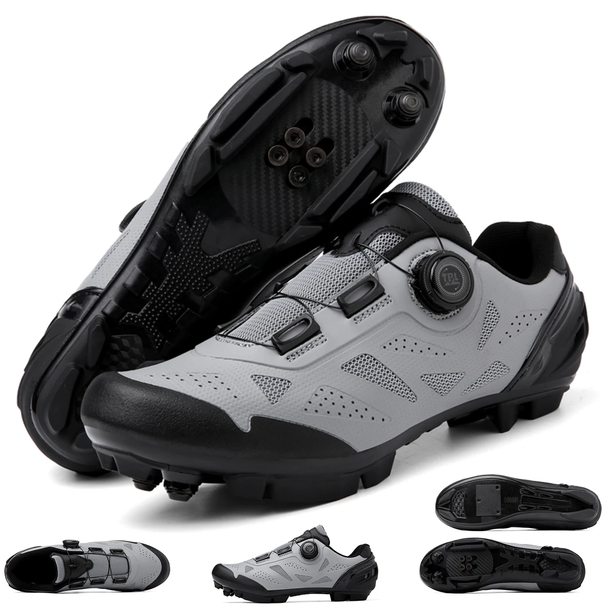 Atmungsaktive Mountainbike-Schuhe Rutschfeste Herren MTB Geländefahrrad-Schuhe Harte Sohle Damen Rennrad-Schuhe mit Klicksystem