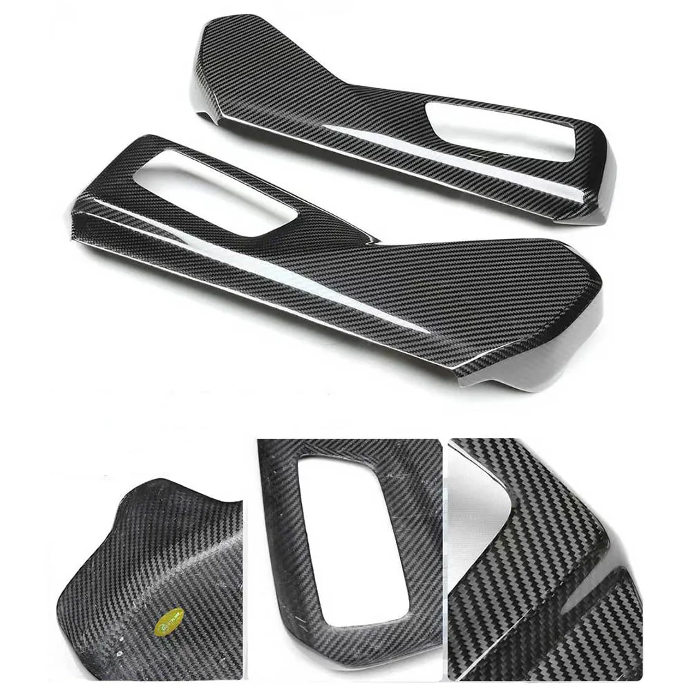 2Pcs Real Dry Carbon Fiber Seat Side Frame Trim Cover Seat Adjustment Panel Stickers for BMW M5 Series G90 G99 2025-IN