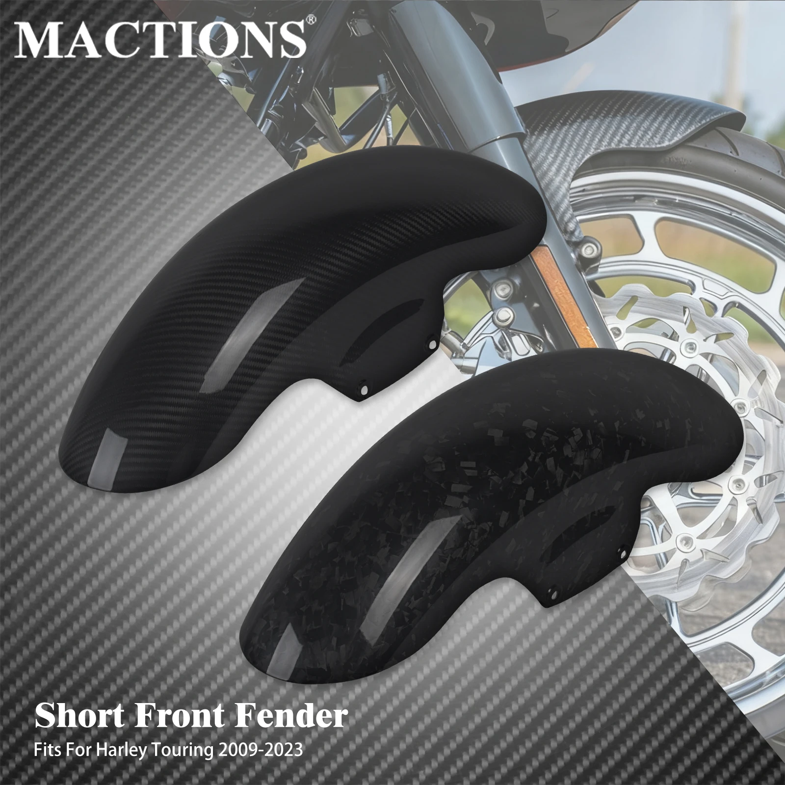 

Motorcycle Short Front Fender Wheel Mud Protector Cover For Harley Touring Road King Electra Street Glide FLHTK FLTRX 2009-2023