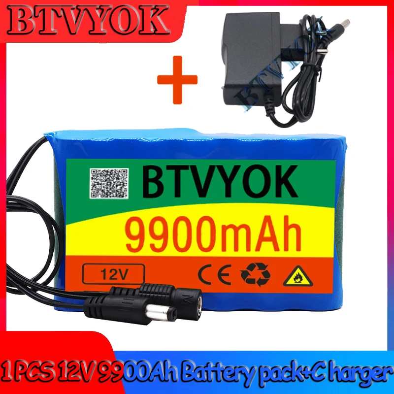 

New 6S1P 12V 9900mAh battery 18650 Li-ion 9.9 Ah Rechargeable batteries with BMS Lithium Battery packs Protection Board+Charger