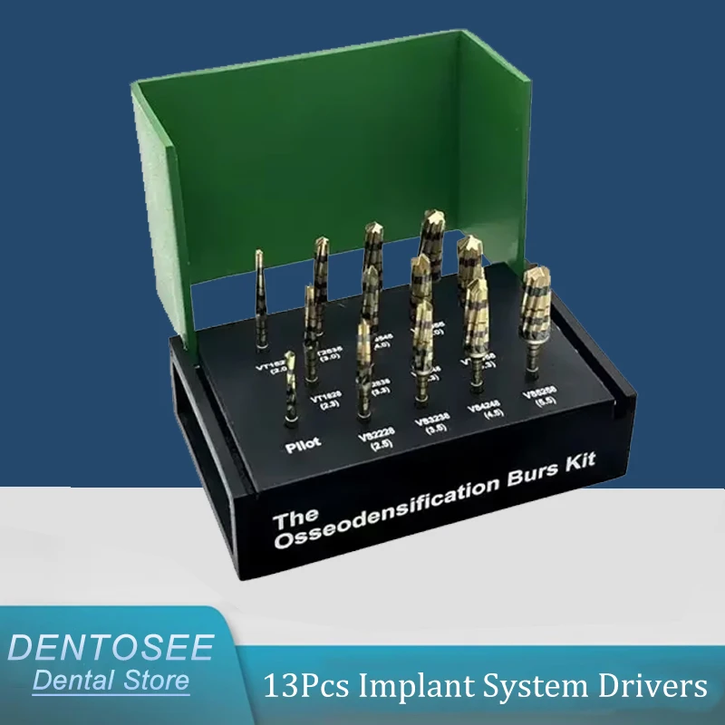 

Dental Osseodensification Burs Kit for Implant Surgery Sinus Lift Bone Condensing Surgical Drill System Dental Tools