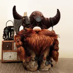 Viking Warrior Gnome, Viking Gnomes Tabletop Ornament Handmade Exqusite Viking Warrior Gnome Cute and Fun Resin Statue Decor