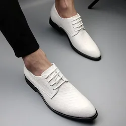 Wedding Leather Business Shoes For Men Mens Formal Shoes White Leather Oxford Shoes For Men Dress Shoes