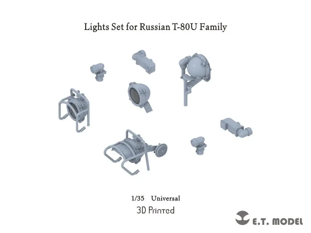 ET 모델 3D 인쇄 1:35 P35-275 조명 S, 러시아 T-80U 가족용