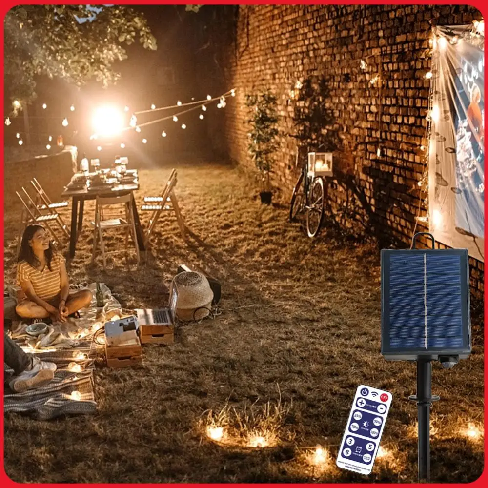 

Солнечный светильник-гирлянда с контроллером и пультом ДУ для сада, улицы, дорожек, кемпинга, декоративное освещение